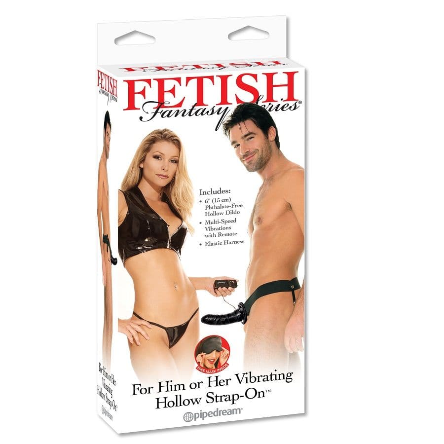 FETISH FANTASY SERIES - VIBRATING HOLLOW STRAP-ON FOR HER OR HIM BLACK thumb 2