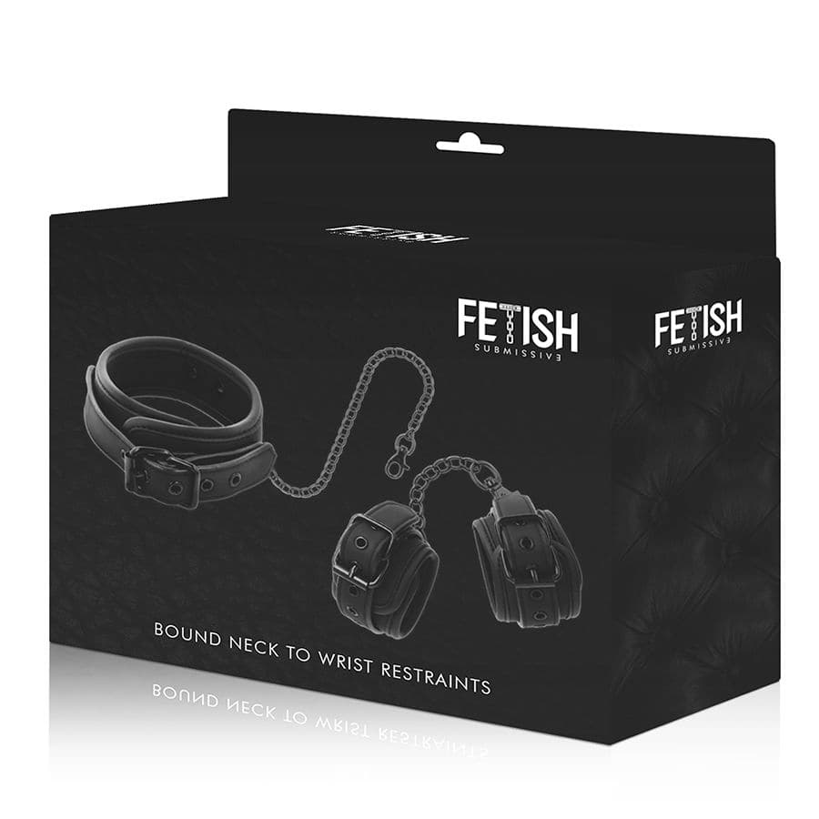 FETISH SUBMISSIVE - VEGAN LEATHER NECKLACE AND HANDCUFFS WITH NOPRENE LINING thumb 10