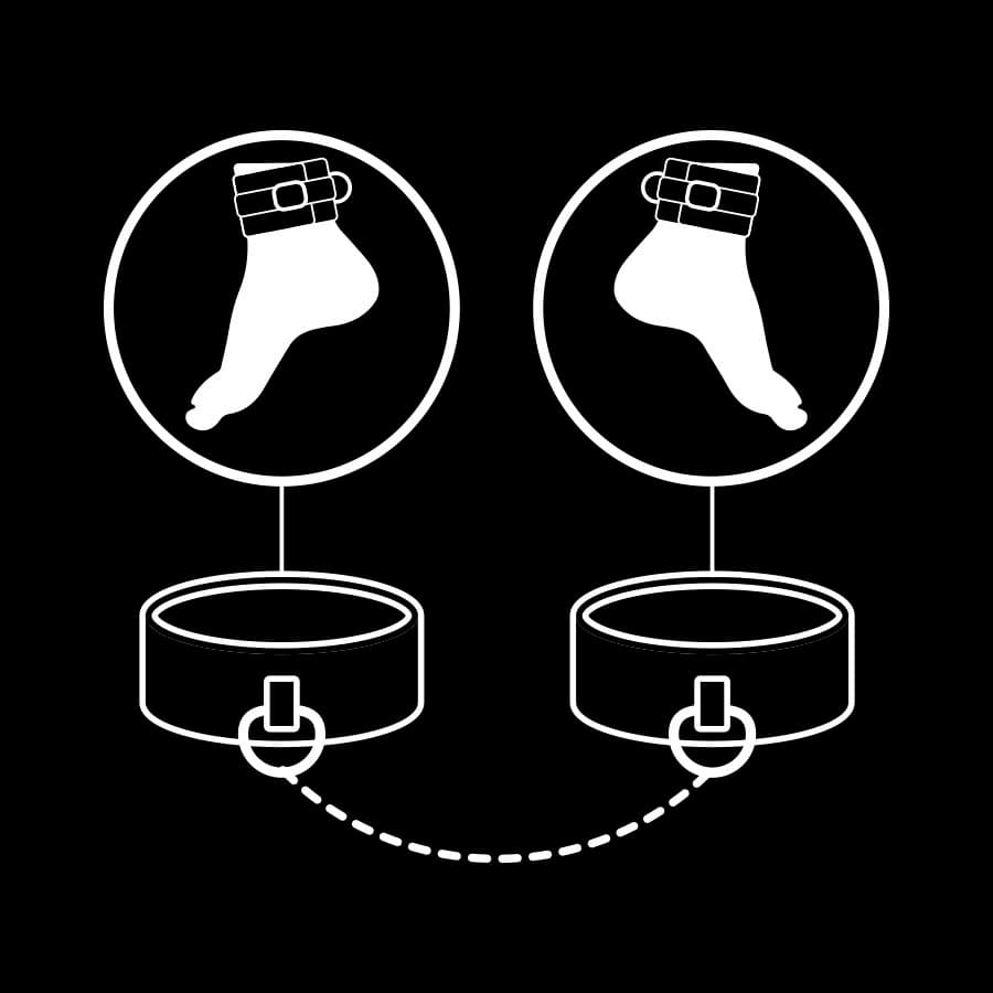 FETISH SUBMISSIVE - VEGAN LEATHER ANKLE CUFFS WITH NOPRENE LINING thumb 8
