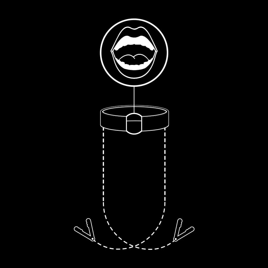 FETISH SUBMISSIVE - GAG RING WITH NIPPLE CLAMPS thumb 7