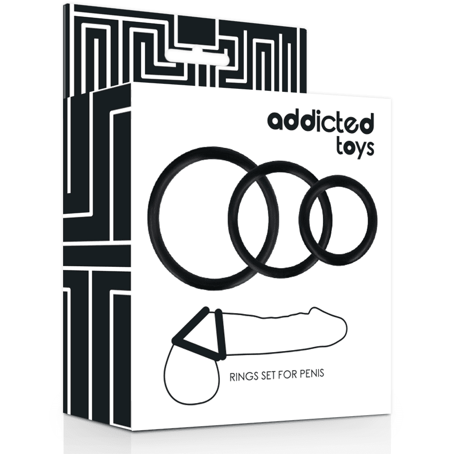 ADDICTED TOYS - RINGS SET FOR PENIS BLACK thumb 3
