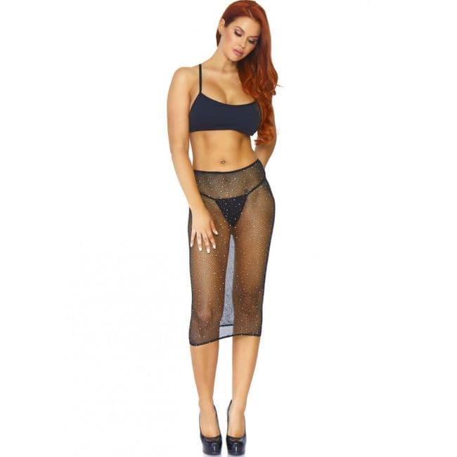LEG AVENUE - CRYSTALIZED FISHNET MULTIDRESS BLACK O.S thumb 4