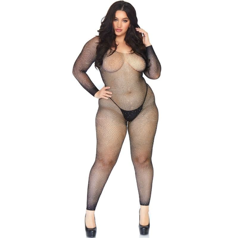 LEG AVENUE - CRYSTALIZED NET BODY STOCKING 1X-2X thumb 1