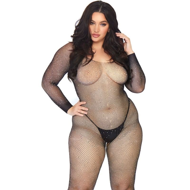 LEG AVENUE - CRYSTALIZED NET BODY STOCKING 1X-2X thumb 3