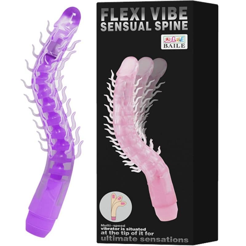 BAILE - FLEXI VIBE SENSUAL SPINE BENDABLE VIBRATING DILDO LILAC 23.5 CM thumb 3