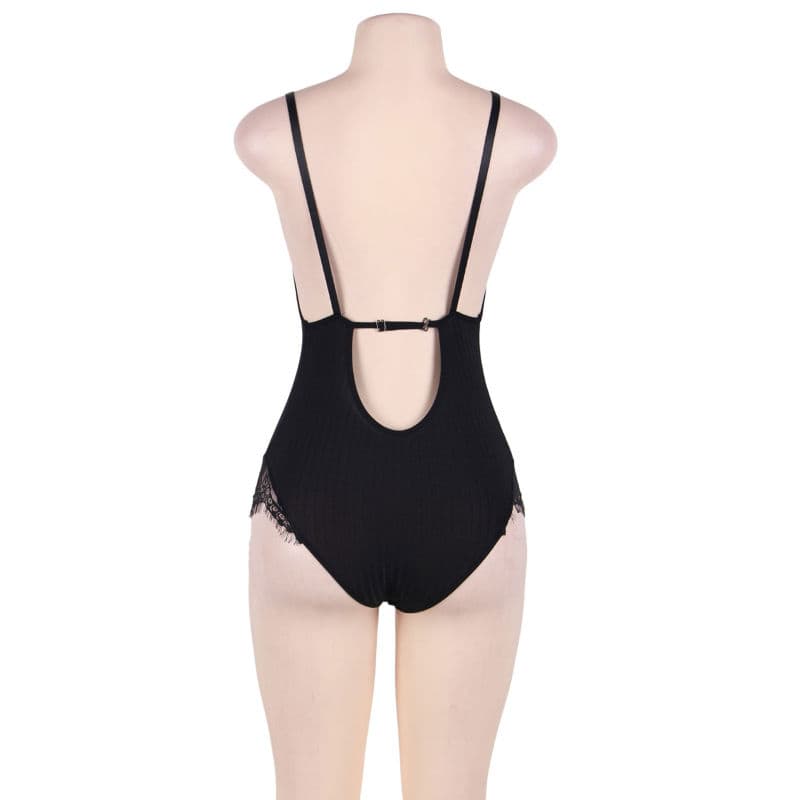 SUBBLIME - QUEEN PLUS TEDDY WITH CLEARS AND FRINGES BLACK thumb 3