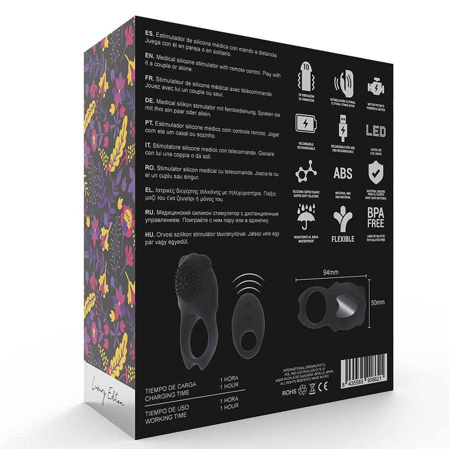 MIA  - COLOSSEO COCK RING REMOTE CONTROL BLACK thumb 8