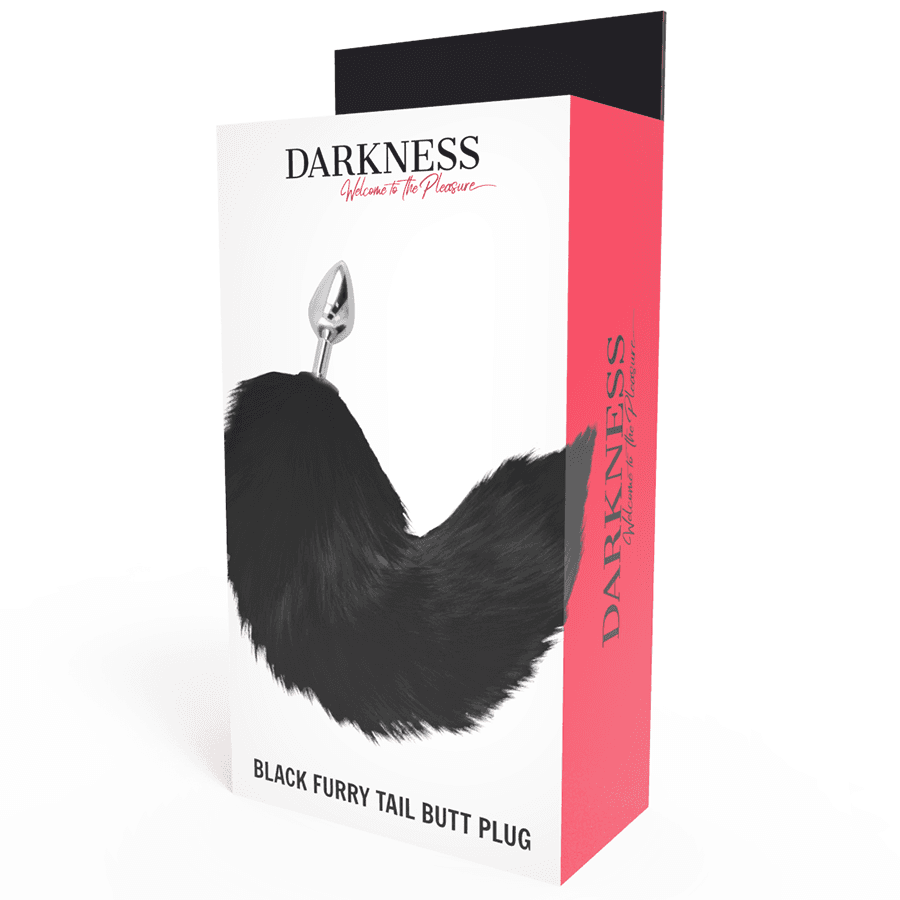 DARKNESS - SILVER ANAL PLUG 8 CM WITH BLACK TAIL thumb 4