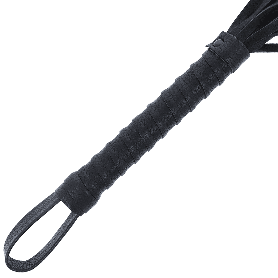 DARKNESS - BLACK BONDAGE WHIP WITH LEATHER HANDLE thumb 2
