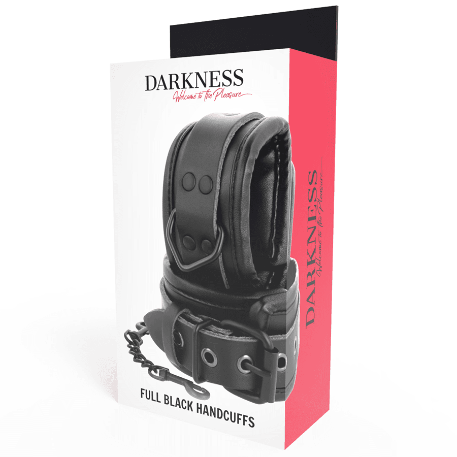 DARKNESS - ADJUSTABLE BLACK LEATHER HANDS HANDCUFFS thumb 6