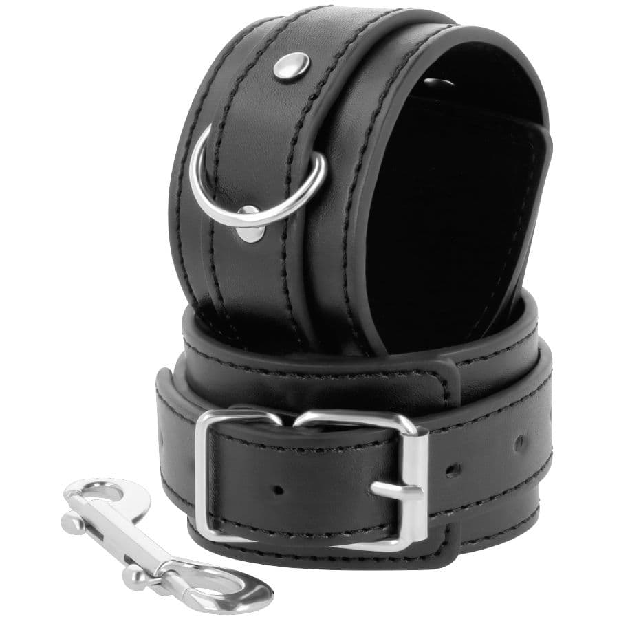 DARKNESS - BLACK ADJUSTABLE HANDCUFFS WITH DOUBLE REINFORCEMENT TAPE thumb 2