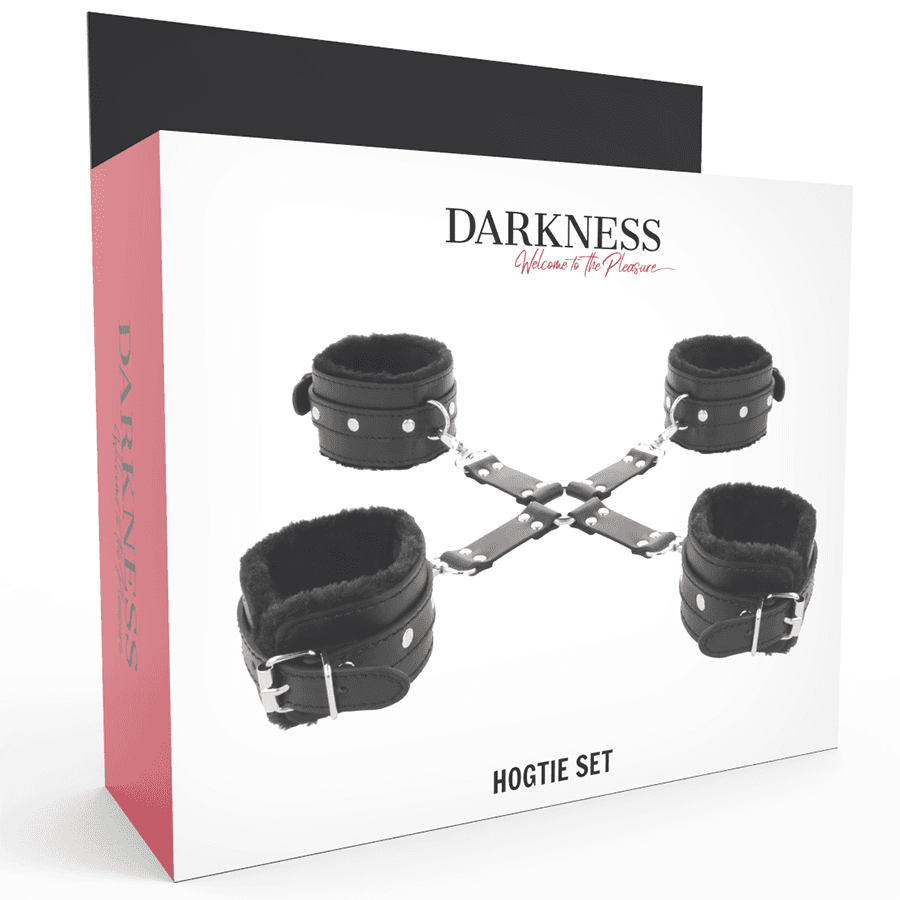 DARKNESS - LEATHER HANDCUFFS FOR FOOT AND HANDS BLACK thumb 9