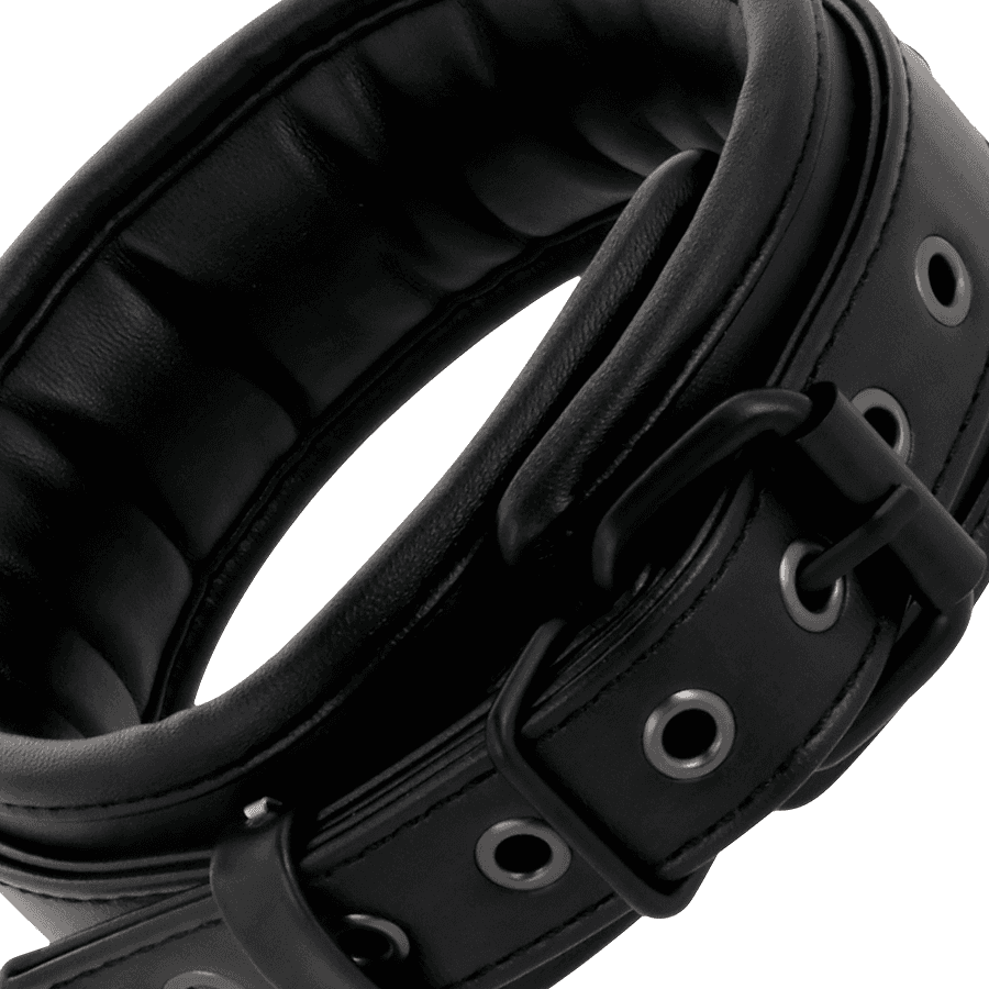 DARKNESS - BLACK LEATHER HANDCUFFS AND COLLAR thumb 9