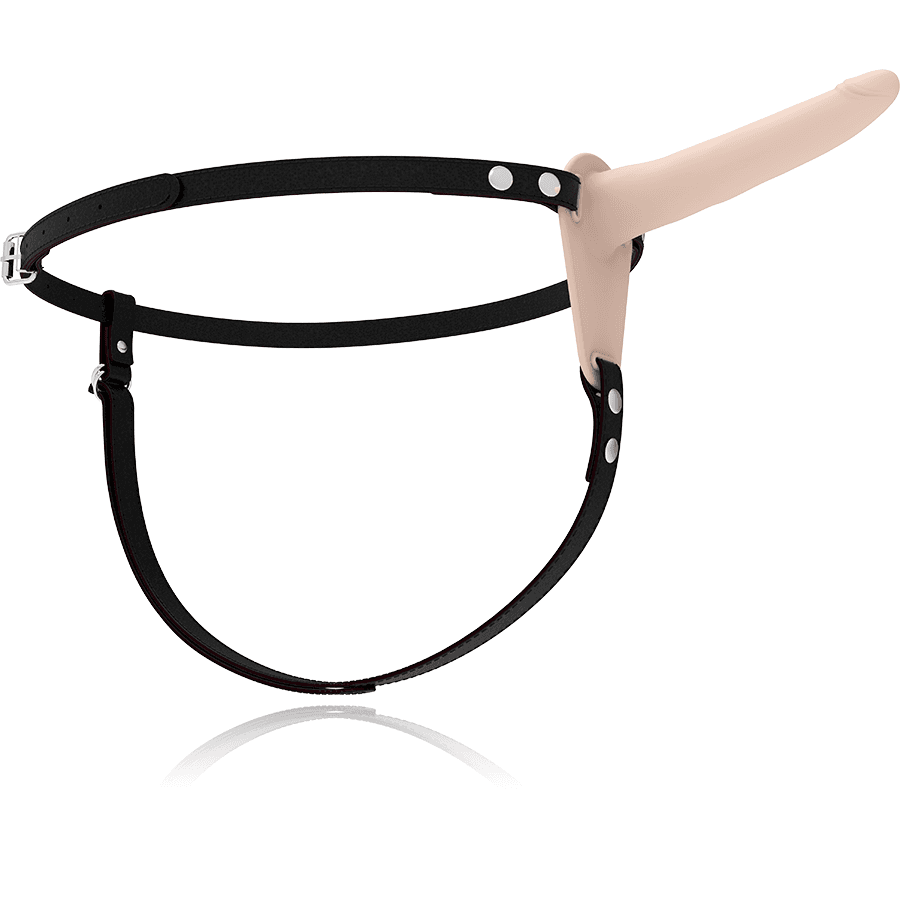 FETISH SUBMISSIVE HARNESS - FLESH SILICONE VIBRATOR 15 CM thumb 3