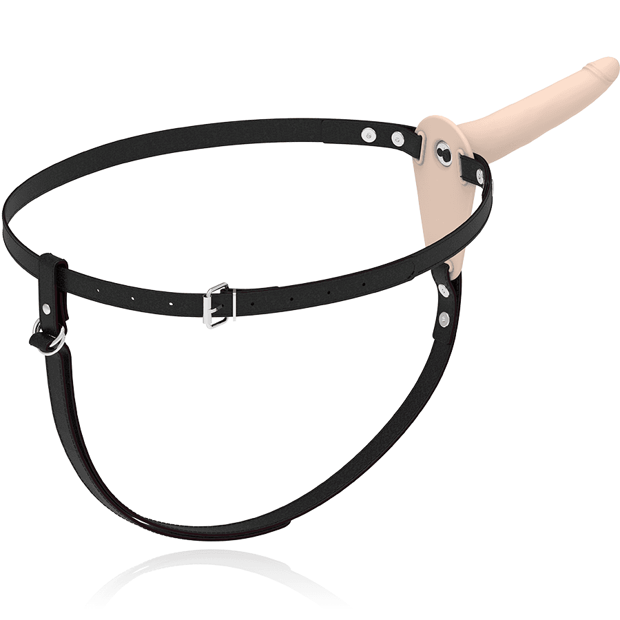 FETISH SUBMISSIVE HARNESS - FLESH SILICONE VIBRATOR 15 CM thumb 6