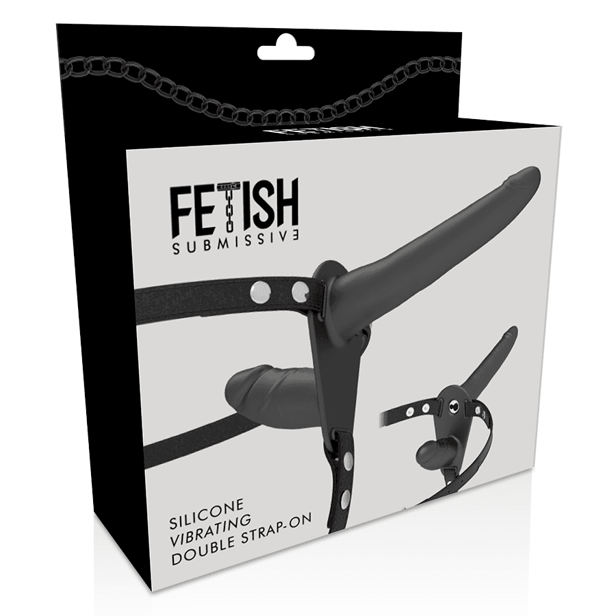 FETISH SUBMISSIVE HARNESS - DOUBLE PENETRATION BLACK VIBRATOR thumb 6