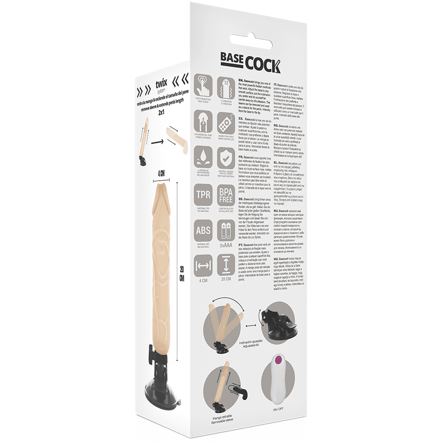 BASECOCK - REALISTIC VIBRATOR REMOTE CONTROL FLESH 20 CM -O- 4 CM thumb 5