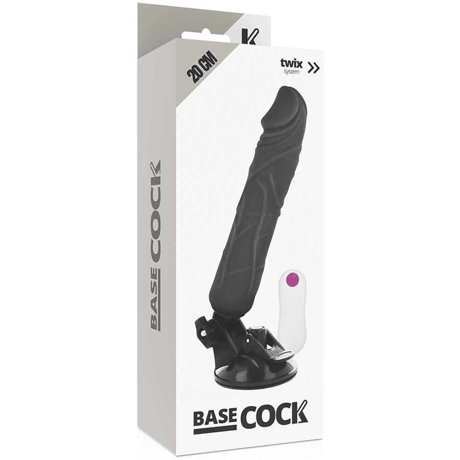 BASECOCK - REALISTIC VIBRATOR REMOTE CONTROL BLACK 20 CM -O- 4 CM thumb 4