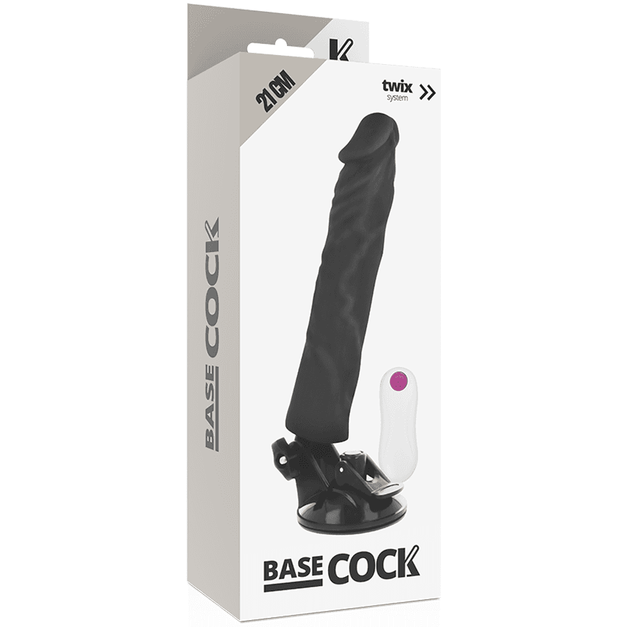 BASECOCK - REALISTIC VIBRATOR REMOTE CONTROL BLACK 21 CM -O- 4 CM thumb 5