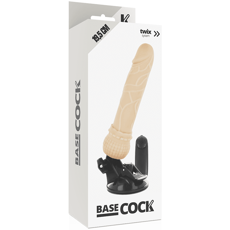 BASECOCK - REALISTIC VIBRATOR REMOTE CONTROL FLESH 19.5 CM -O- 4 CM thumb 4