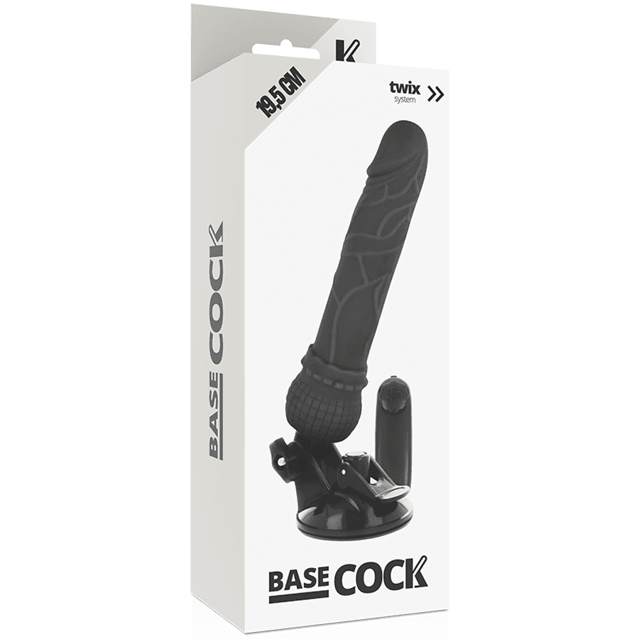 BASECOCK - REALISTIC VIBRATOR REMOTE CONTROL BLACK 19.5 CM -O- 4 CM thumb 4