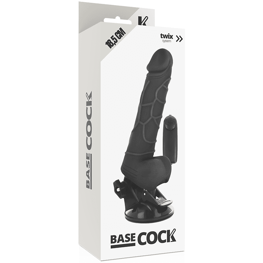 BASECOCK - REALISTIC VIBRATOR REMOTE CONTROL BLACK 18.5 CM -O- 4CM thumb 4
