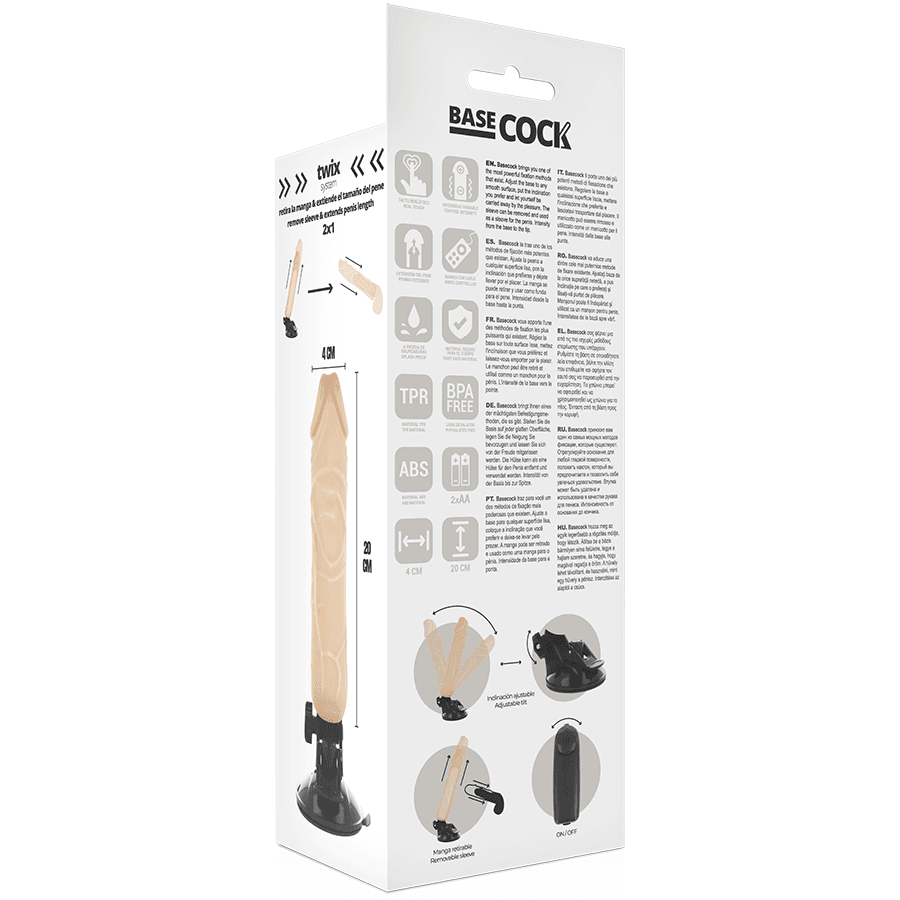 BASECOCK - REALISTIC VIBRATOR REMOTE CONTROL FLESH 20 CM -O- 4 CM thumb 5