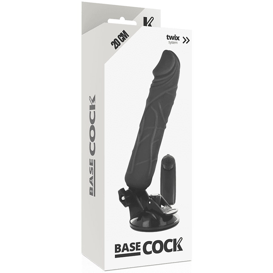 BASECOCK - REALISTIC VIBRATOR REMOTE CONTROL BLACK 20 CM -O- 4 CM thumb 4