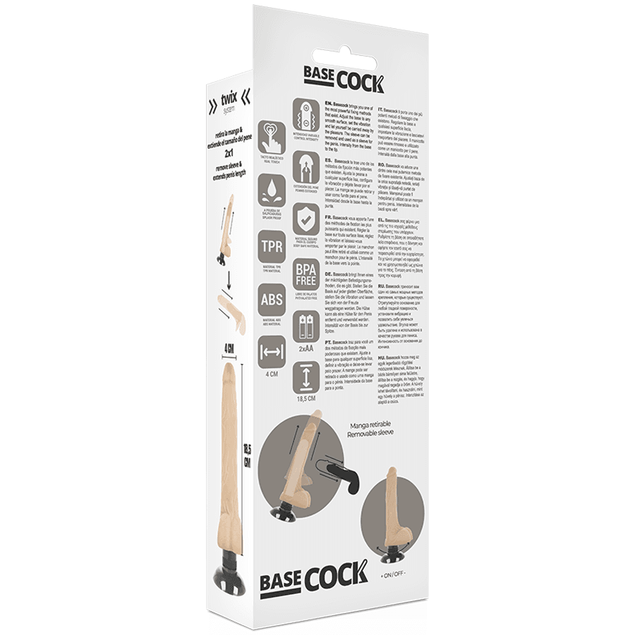 BASECOCK - REALISTIC VIBRATOR 2-1 FLESH 18.5 CM -O- 4 CM thumb 6
