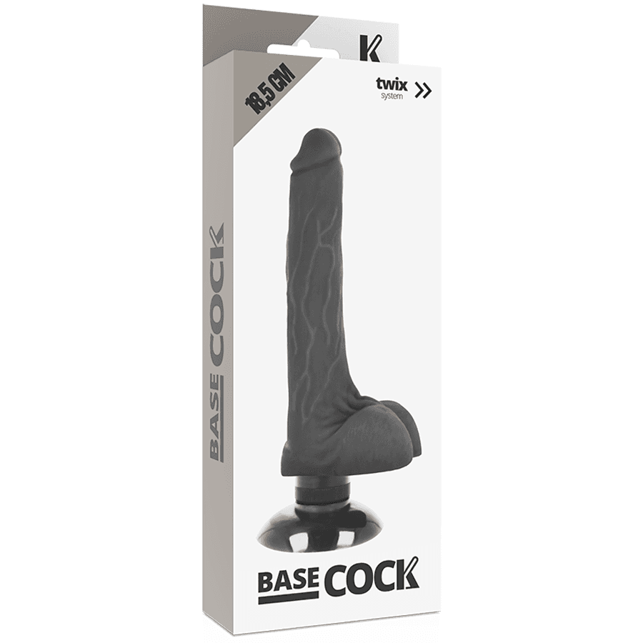 BASECOCK - REALISTIC VIBRATOR 2-1 BLACK 18.5 CM -O- 4 CM thumb 5