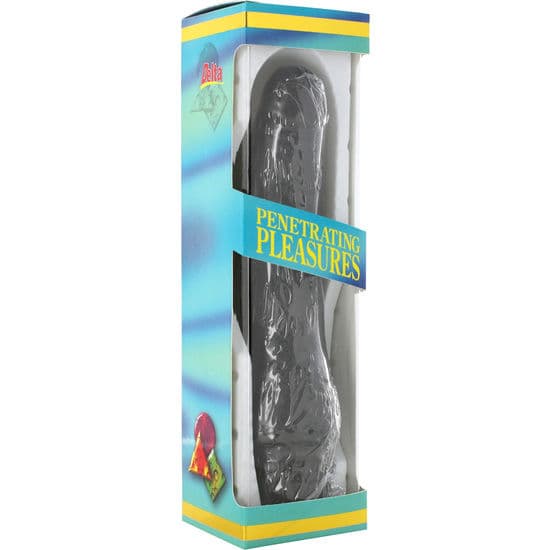 SEVEN CREATIONS - VINYL P-SHAPE VIBRATOR BLACK PENIS 20 CM thumb 2