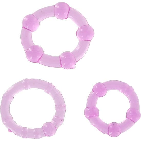SEVEN CREATIONS - SET OF THREE LILAC PENIS RINGS thumb 2