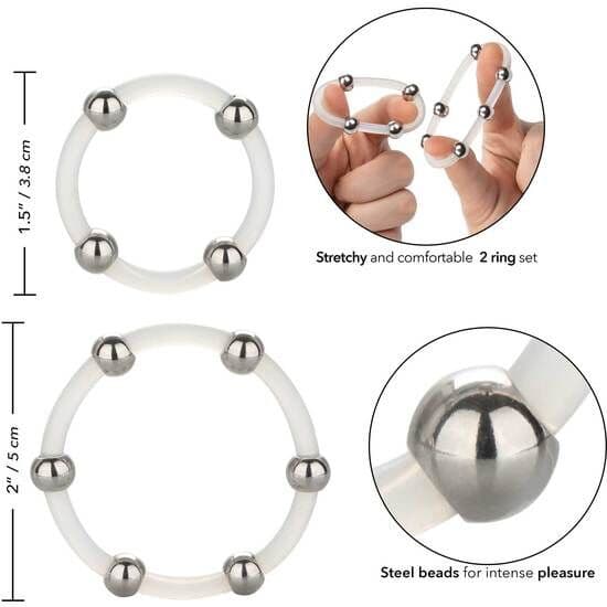 CALEXOTICS - STEEL BEADED SILICONE RING SET thumb 4