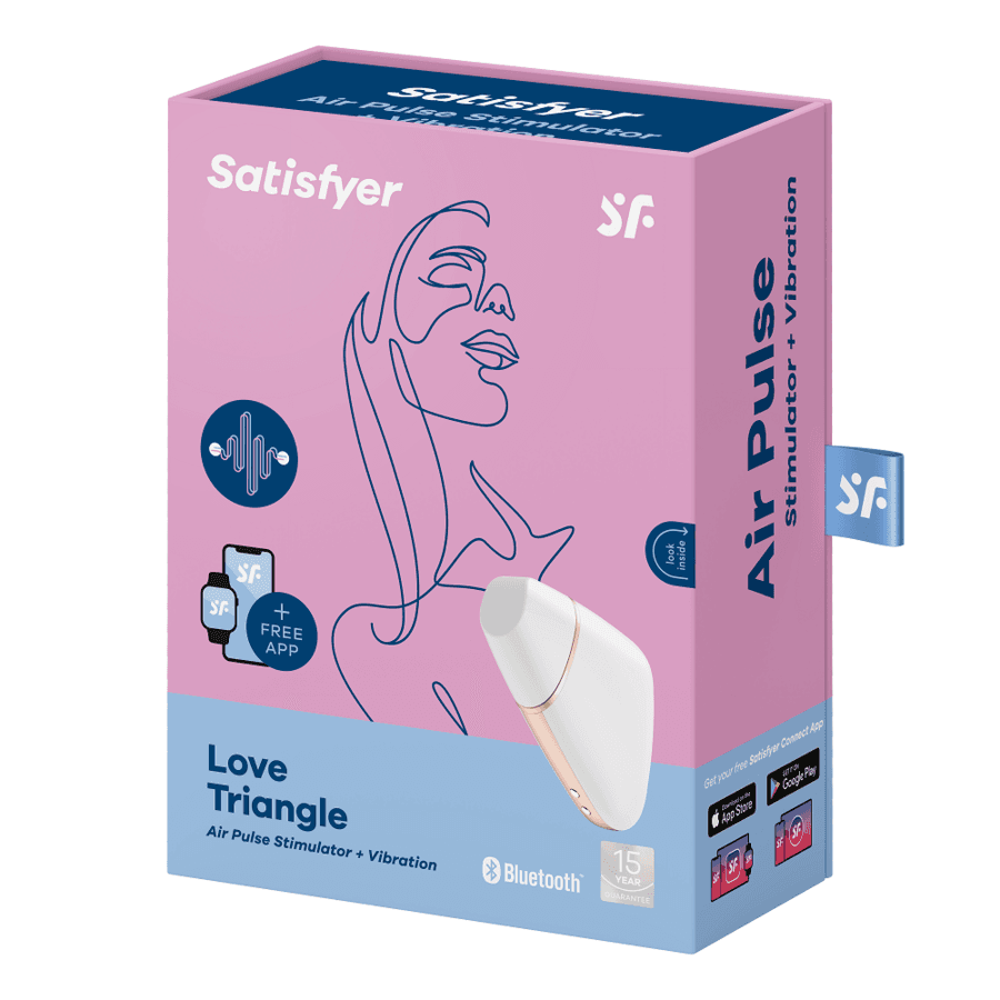 SATISFYER - LOVE TRIANGLE AIR PULSE STIMULATOR & VIBRATOR WHITE thumb 7