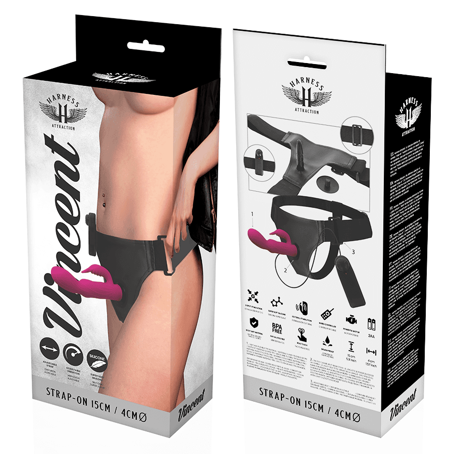 HARNESS ATTRACTION - RNES VIBRATOR RABBIT VINCENT 15 CM -O- 4 CM thumb 7