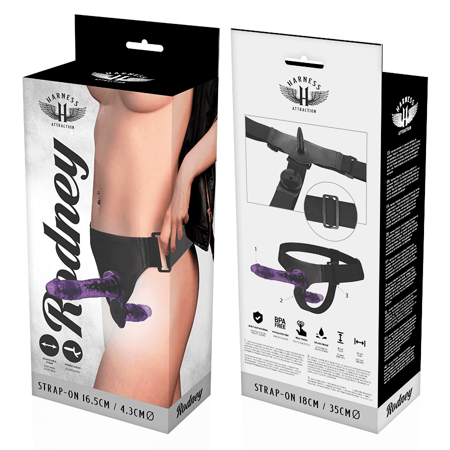 HARNESS ATTRACTION - RODNEY DOUBLE PENETRACI N VIBRATOR 18 CM -O- 3.5 CM thumb 6
