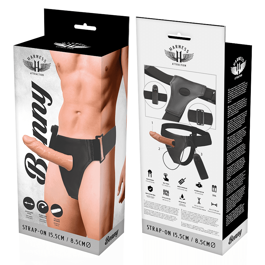 HARNESS ATTRACTION - RNES HOLLOW BENNY WITH VIBRATOR 15 CM -O- 4.5 CM thumb 7