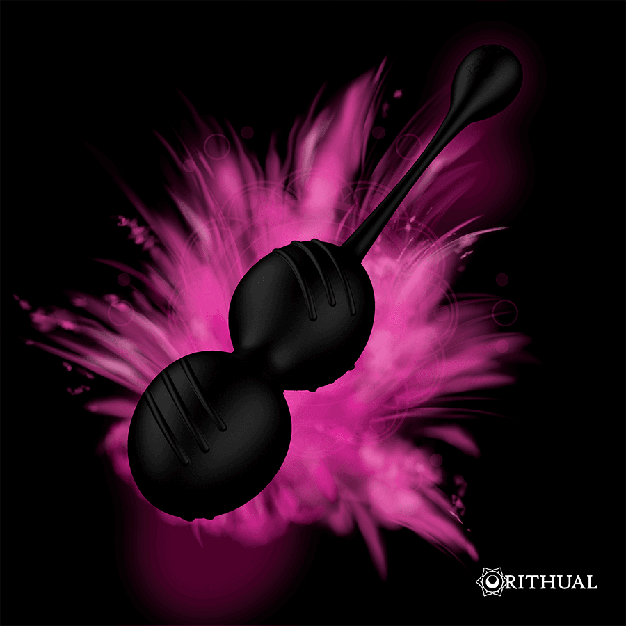 RITHUAL - NISHA RECHARGEABLE VIBRATING KEGEL BALLS BLACK thumb 4