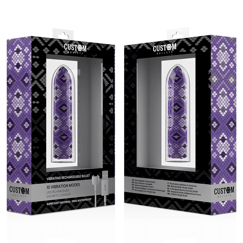 CUSTOM BULLETS - RECHARGEABLE SNAKE PURPLE MAGNETIC BULLET 10 INTENSITIES thumb 4