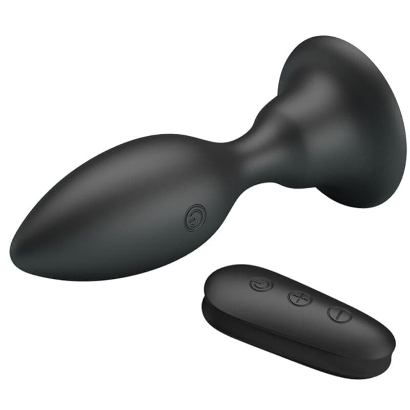 MR PLAY - ANAL PLUG WITH VIBRATION BLACK REMOTE CONTROL thumb 2