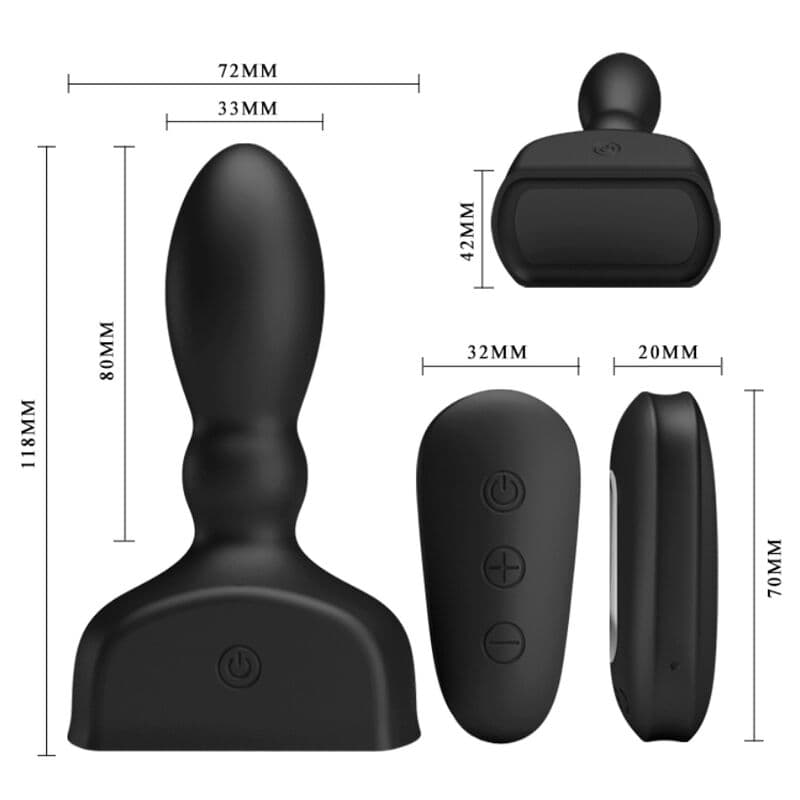 MR PLAY - BLACK INFLATABLE ANAL PLUG REMOTE CONTROL thumb 5