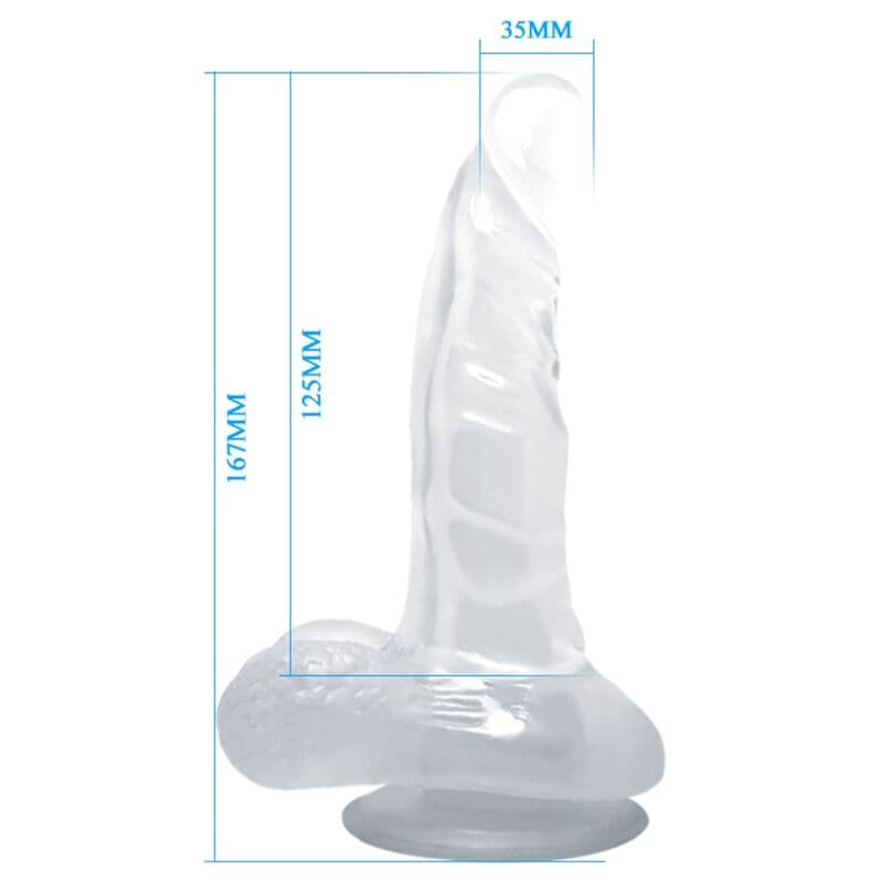 BAILE - REALISTIC DILDO WITH SUCTION CUP AND TESTICLES 16.7 CM TRANSPARENT thumb 5