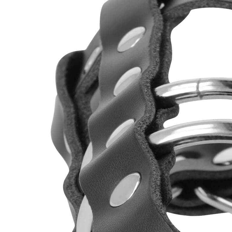 DARKNESS - LEATHER CHASTITY CAGE WITH LOCK thumb 4