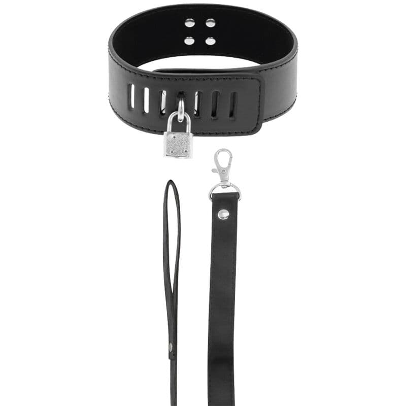 DARKNESS - BDSM COLLAR WITH BLACK LOCK thumb 2