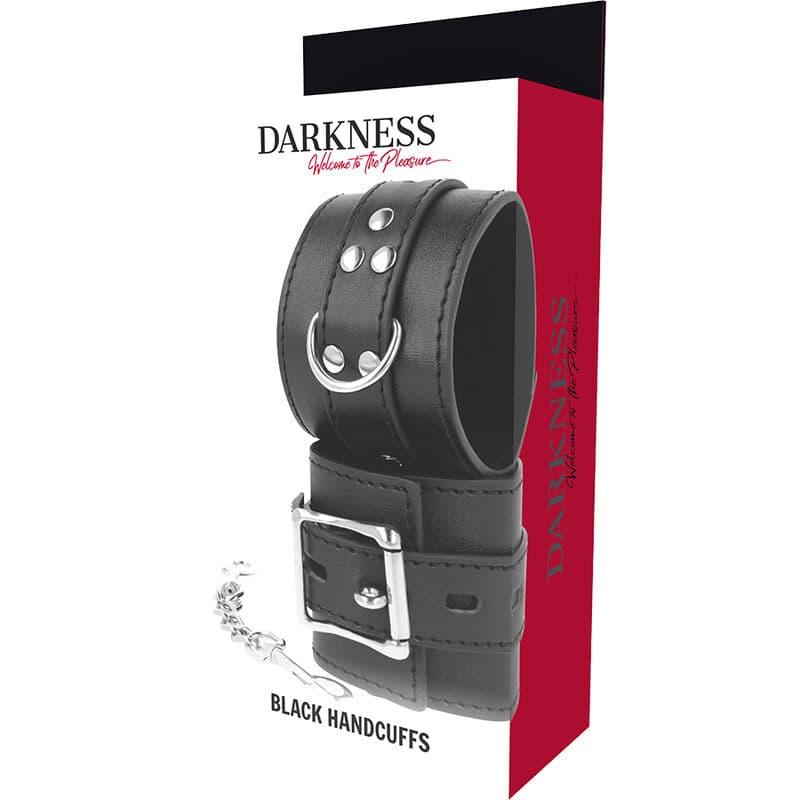 DARKNESS - BLACK LEATHER HANDCUFFS thumb 5