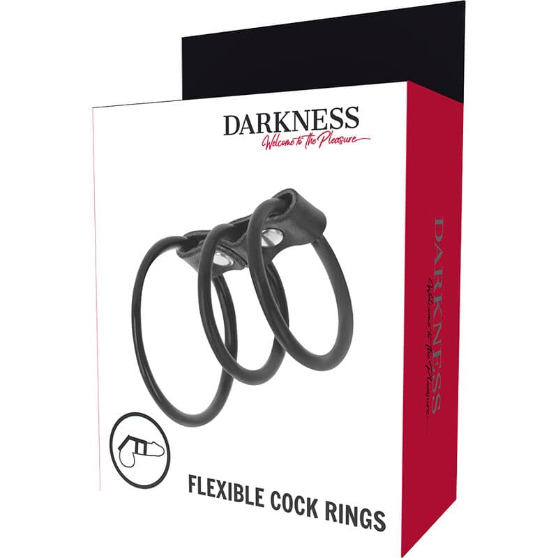 DARKNESS - SET OF 3 FLEXIBLE PENIS RINGS thumb 4