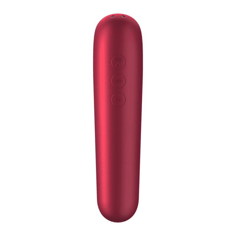 SATISFYER - DUAL LOVE VIBRATOR AND SUCTIONER WITH PULSED AIR RED thumb 3