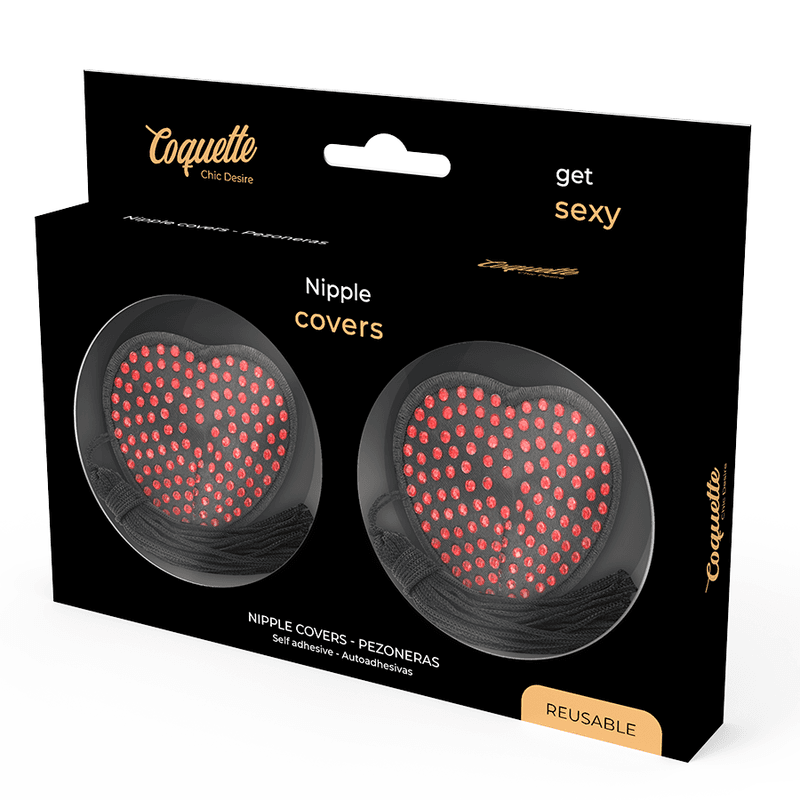 COQUETTE CHIC DESIRE - NIPPLE COVERS HEART BLACK / RED thumb 4