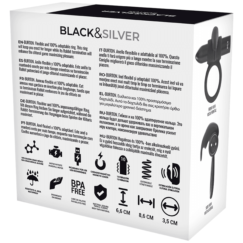 BLACK&SILVER - BURTON RING 10 VIBRATION MODES BLACK thumb 4