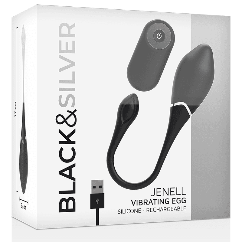 BLACK&SILVER - JENELL RECHARGEABLE VIBRATING EGG thumb 7